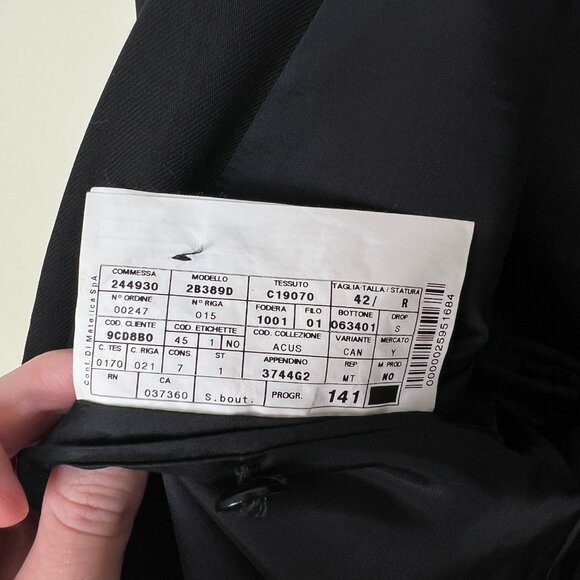 Armani Collezioni Harry Rosen 100% Wool Black Blazer Suit Jacket Coat Italy 42 R - Picture 9 of 13